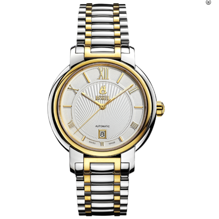 Мъжки ръчен часовник с автоматичен механизъм - корпус от Стомана - Стоманена верижка - цвят Бял Злато