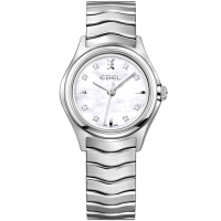 Дамски ръчен часовник с кварцов механизъм - корпус от Стомана - Стоманена верижка - цвят Седеф Сив