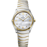 Дамски ръчен часовник с кварцов механизъм - корпус от Стомана - Стоманена верижка - цвят Седеф Сив