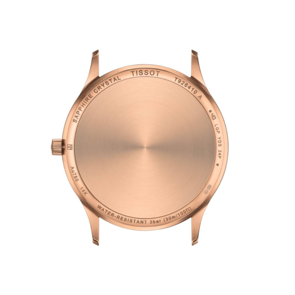 Мъжки ръчен часовник с кварцов механизъм - корпус от 18К Злато - Естествена кожа - цвят Черен Черен