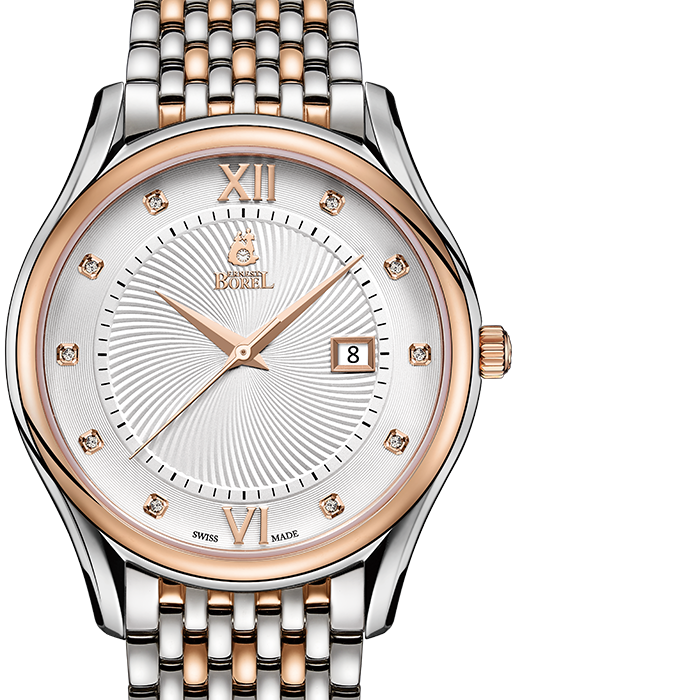 Дамски ръчен часовник с кварцов механизъм - корпус от Стомана - Стоманена верижка - цвят Бял Сив