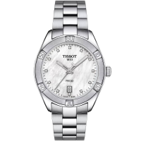 Дамски ръчен часовник с кварцов механизъм - корпус от Стомана - Стоманена верижка - цвят Седеф Сив