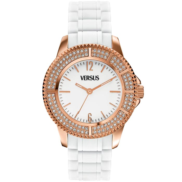 Дамски ръчен часовник с кварцов механизъм - корпус от Стомана - Силиконова каишка - цвят Бял Бял