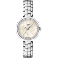 Дамски ръчен часовник с кварцов механизъм - корпус от Стомана - Стоманена верижка - цвят Седеф Сив