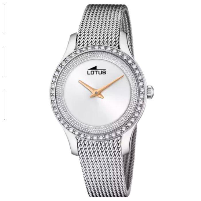 Дамски ръчен часовник с кварцов механизъм - корпус от Стомана - Стоманена верижка - цвят Бял Сив