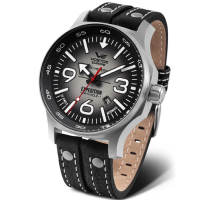 Vostok Europe YN55-595A639 Expedition North Pole-1 - Мъжки ръчен часовник с автоматичен механизъм - корпус от Стомана - Естествена кожа - цвят Черен Черен