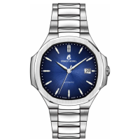 Мъжки ръчен часовник с автоматичен механизъм - корпус от Стомана - Стоманена верижка - цвят Син Сив