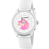 Унисекс ръчен часовник с кварцов механизъм - корпус от Полимер - Полимер - цвят Бял Бял