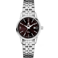 Дамски ръчен часовник с кварцов механизъм - корпус от Стомана - Стоманена верижка - цвят Кафяв Сив