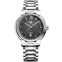 Мъжки ръчен часовник с автоматичен механизъм - корпус от Стомана - Стоманена верижка - цвят Черен Сив