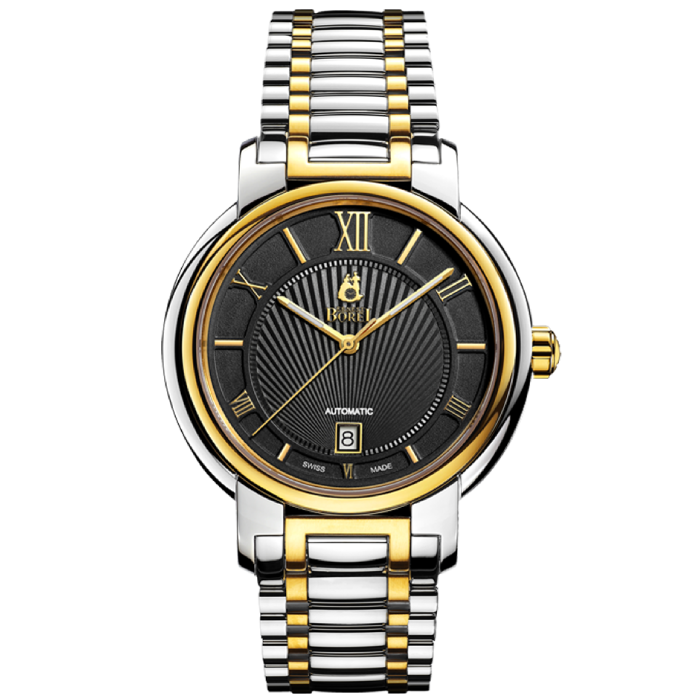 Мъжки ръчен часовник с автоматичен механизъм - корпус от Стомана - Стоманена верижка - цвят Черен Злато